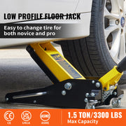 Load image into Gallery viewer, SucceBuy Car Jack 1.5-3T Floor Jack Aluminum&amp;Steel Racing Jack W/ Single Pistons Quick Lift Pump Tire Change Lifting Repair Tool - AMOCART
