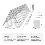 Amocart Chicken Tunnels 157.5 x 39.4 x 24.2 in Chicken Tunnels for Yard Portable Chicken Tunnels for Outside Corner Frames