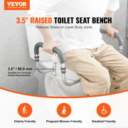 Load image into Gallery viewer, SucceBuy Raised Toilet Seat 3.5" Height Raised 300 lbs Weight Capacity for Standard Round Toilet Aluminum Handrail - AMOCART
