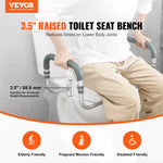 SucceBuy Raised Toilet Seat 3.5" Height Raised 300 lbs Weight Capacity for Standard Round Toilet Aluminum Handrail