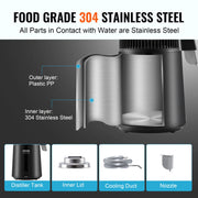 Load image into Gallery viewer, Amocart Water Distiller 4L 1.05 Gallon Pure Water Purifier Filter Countertop 750W Distilled Water MakerInterior Distiller
