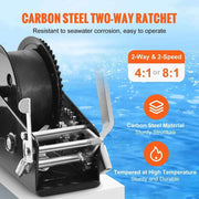 Load image into Gallery viewer, Amocart Hand Winch Boat Trailer Winch Heavy Duty Rope Crank Polyester Strap &amp; Two-Way Ratchet Manual Operated Hand Crank Winch
