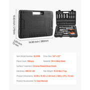 Load image into Gallery viewer, SucceBuy Socket Set 3/8 &amp; 1/4 &amp; 1/2 in Drive Socket Tool Set SAE and Metric Chrome Plated CR-V Alloy Steel for Automotive Repair - AMOCART

