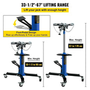 Load image into Gallery viewer, Amocart Car Lift Jack Hydraulic Telescopic Transmission Jack Floor Jack Stand with Foot Pedal Swivel Wheel Garage Lift Hoist
