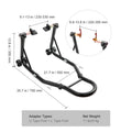 SucceBuy Motorcycle Stand Lift 850lbs Front Rear Combo Stand Lift Front and Rear Wheel Fork Stand Heavy Duty Rear Wheel Stand