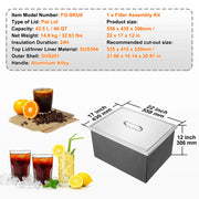 Load image into Gallery viewer, SucceBuy Ice Chest Stainless Steel Ice Cooler Commercial Ice Bin with Cover Outdoor Kitchen Ice Bar Drain-pipe and Drain Plug - AMOCART
