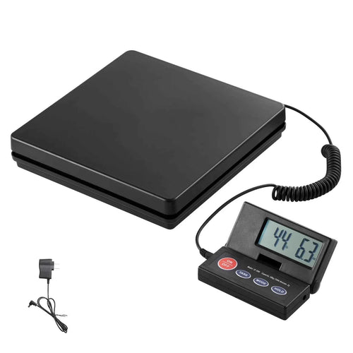 Amocart 110 lbs Digital Postal Shipping Scale with Timer 90° Foldable LCD Screen AC/DC Powered Package Scale for Laggage Home