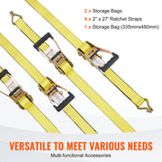 Charger l'image dans la visionneuse de galerie, Amocart Ratchet Tie Down Straps (4PK) 10000 lb Break Strength Double J Hook for Moving Securing Cargo Appliances Lawn Equipment
