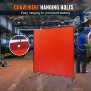 Load image into Gallery viewer, SucceBuy Welding Curtain Screen 6'x6' Hanging Welding Curtain Wall Flame-Resistant Vinyl Welding Protection Screens Portable Red
