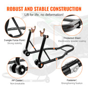 Load image into Gallery viewer, SucceBuy Motorcycle Stand Lift 850lbs Front Rear Combo Stand Lift Stand Front&amp;Rear Wheel Fork Stand Heavy Duty Rear Wheel Stand
