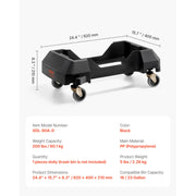 Load image into Gallery viewer, Amocart 200lbs Trash Can Dolly Slim Roller Base with 4 Lockable Wheels Rolling Plastic Bin Barrel Cart Fit 16/23 Gal Containers

