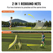 Load image into Gallery viewer, Amocart Soccer Trainer 2 IN 1 Rebounder Net Iron Soccer Practice Equipment Sports Football Rebounder Wall forTeam Solo Training
