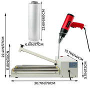 Bild in Galerie-Viewer laden, SucceBuy 12/18/24in Shrink Wrap Sealer Laminating Machine W/ Heat Gun 1800W Film Available Roll For PVC POF Film Books Toys Food
