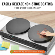 Load image into Gallery viewer, Amocart 16inch Electric Crepe Maker Double Head Commercial Crepe Machine 3400W Flat Plate Crepe Griddle Nonstick Pancake Stove

