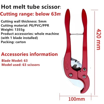 BORX PPR Pipe Cutter Portable Tube Cutter 14-65mm/110-160mm Dual-purpose Scissor for Copper Aluminum PVC PPR PE Tube Hand Tools