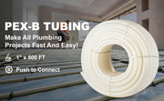 Charger l'image dans la visionneuse de galerie, 1 Inch 500FT PEX Water Line, SucceBuy White PEX-B Pipe for Plumbing Projects

