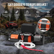 Load image into Gallery viewer, Amocart 6000lbs Electric Winch Car Truck Winch with 1/4 in 55 ft Synthetic Rope Wireless/Wired for Towing SUV Jeep Trailer Boat
