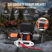 Load image into Gallery viewer, SucceBuy 6000lbs Electric Winch Car Truck Winch with 1/4 in 55 ft Synthetic Rope Wireless/Wired for Towing SUV Jeep Trailer Boat - AMOCART
