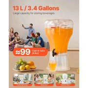 Load image into Gallery viewer, Amocart Beverage Dispenser 3.4 Gallon Drink Dispenser for Parties Plastic Juice Dispensers with No-Drip Spigot for Restaurants
