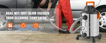 Amocart Stainless Steel Wet Dry Shop Vacuum Wet  Dry Vac Powerful Suction  Small Shop Vac Perfect for Carpet Debris  Pet  Hair