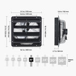 Amocart 10/12/14/18 inch Shutter Exhaust Fan Wall Mounted Attic Vent Fan with Variable Speed Controller AC Motor for Greenhouse