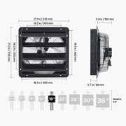 Load image into Gallery viewer, Amocart 10/12/14/18 inch Shutter Exhaust Fan Wall Mounted Attic Vent Fan with Variable Speed Controller AC Motor for Greenhouse
