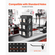 Load image into Gallery viewer, Amocart Rotating Pegboard Display Stand 4-Sided Spinning Peg Board Display Rack with 24 Hooks for Retail Store Jewelry Shop

