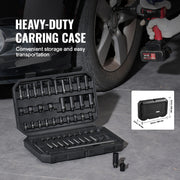 Load image into Gallery viewer, SucceBuy Drive Impact Socket Set Deep&amp;Shallow Socket Set CR-V Alloy Steel for Auto Repair Easy-to-Read Size Marking Storage Case - AMOCART
