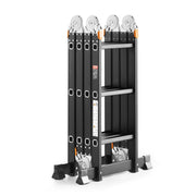 Load image into Gallery viewer, SucceBuy Multi-Purpose Folding Ladder 7-in-1 Tall Step Ladder A Frame Adjustable Telescoping for Household Outdoor Work
