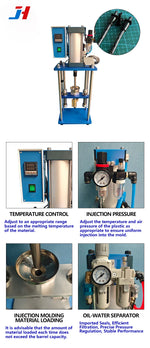 JH 20g Mini Vertical Plastic Injection Molding Machine 1000W 350℃ Desktop for Polymer ABS PVC USB Toy Mold 110V/220V