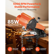 Load image into Gallery viewer, SucceBuy Electric Chainsaw Sharpener 85 W Bench Saw Chain Sharpener 5000 RPM with 2 Grinding Wheels for Woodworking Gardening
