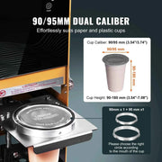 Load image into Gallery viewer, Amocart Fully Automatic Cup Sealing Machine 500-650 Cups/H for 180/190 mm Tall &amp; 90/95 mm Cup Electric Tea Sealer for Milk Tea
