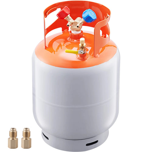 SucceBuy 30 lb Refrigerant Recovery Tank 400 psi Portable Cylinder Tank with Y-Valve for Liquid/Vapor Recovery Can for R22/R134A