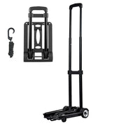 Load image into Gallery viewer, SucceBuy Folding Hand Truck 110lbs Capacity Collapsible Luggage Cart w/ 2Wheels&amp;1 Elastic Rope Utility Dolly Platform Cart Black - AMOCART
