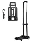 Load image into Gallery viewer, Amocart Folding Hand Truck 110lbs Capacity Collapsible Luggage Cart w/ 2Wheels&amp;1 Elastic Rope Utility Dolly Platform Cart Black
