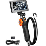Amocart Two-Way Articulating Borescope Inspection Camera with 0.25" Lens 5" IPS HD Screen for Wall Automotive Engine Inspection