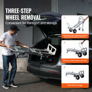Load image into Gallery viewer, SucceBuy Aluminum Folding Hand Truck Heavy Duty Industrial Collapsible Dolly Cart for Moving in Warehouse Supermarket
