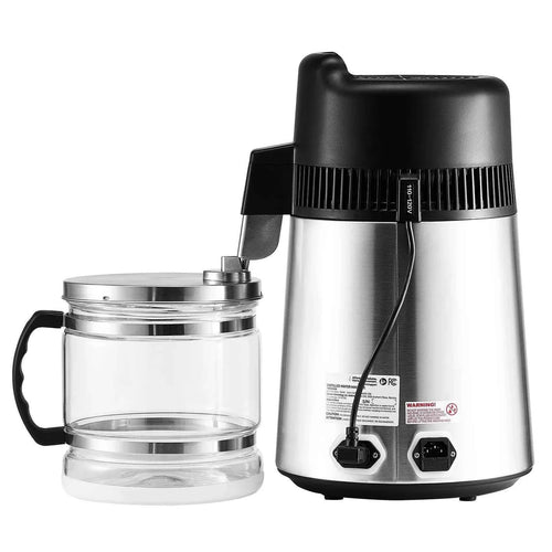 Amocart Water Distiller 6L 1.6 Gal Larger Pure Water Purifier Filter For Home Table Countertop Glass Pot Distilled Maker Sliver