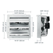 Charger l'image dans la visionneuse de galerie, SucceBuy Extracteur d'air avec persiennes Moteur AC/EC Réglable 10 vitesses Montage mural Ventilation et refroidissement de grenier pour Serres Garages
