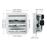 Load image into Gallery viewer, SucceBuy Shutter Exhaust Fan AC/ EC-motor 10-Speed Adjustable Wall Mount Attic Ventilation and Cooling for Greenhouses Garages
