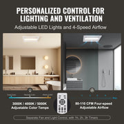 Charger l'image dans la visionneuse de galerie, Amocart Bathroom Exhaust Fan 80/110CFM High-Efficiency Ventilation 1.5sones Low Noise Operation Energy-Saving Bathroom Ceiling
