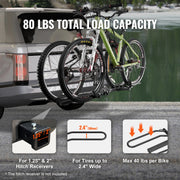 Load image into Gallery viewer, SucceBuy Hitch Mount Bike Rack 2-Bike Platform Style 80 LBS Max Capacity for 1.25-/2-inch Receiver Bike Carrier for Car - AMOCART
