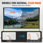 Amocart Projector Screen with Stand 100 120 150 inch 16:9 4K 1080 HD Portable Projection Screen for Home Office Theater Cinema