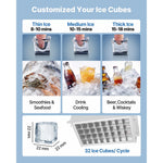 Amocart 80lbs-440lbs/24H Commercial Ice Maker Machine Stainless Steel Ice Maker with LED Display & Self-Cleaning for Bar Home