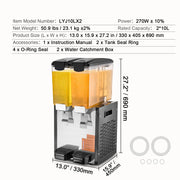 Load image into Gallery viewer, SucceBuy 1/2 Tanks Commercial Beverage Dispenser 10L/12L/18L Per Tank Juice Dispenser Stainless Steel Ice Tea Drink Machine
