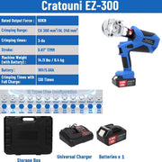 Load image into Gallery viewer, EZ-300 EZ-400 Electric Hydraulic Plier w Battery Handheld Rechargeable Cable Copper Aluminum Terminal Crimping Tool &amp; 12Set Mold
