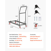 Bild in Galerie-Viewer laden, SucceBuy 300LBS Folding Chair Rack Cart L-shape Horizontal Placement with Rubber Wheels Metal Chair Storage Dolly for 25 Chairs
