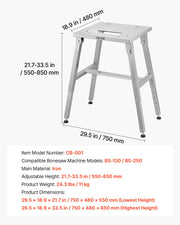 Load image into Gallery viewer, SucceBuy Electric Meat Bandsaw Stand Adjustable Height H-Shaped Frame Anti-Slip Foot Pads Compatible with Models BS-130 &amp; BS-250 - AMOCART

