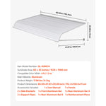 SucceBuy Aluminum Awning 60 x 42in Durable Window Awning Door Canopy Lightweight Stable Aluminum Awning Exterior Rain Protection