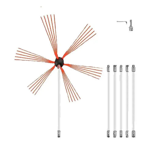 SucceBuy Chimney Sweep Kit 39in Nylon Chimney Rods and Brush Head Electric Drill Drive Sweeping Cleaning Tool for Fireplace